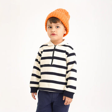Waffle Striper Quater Zipper