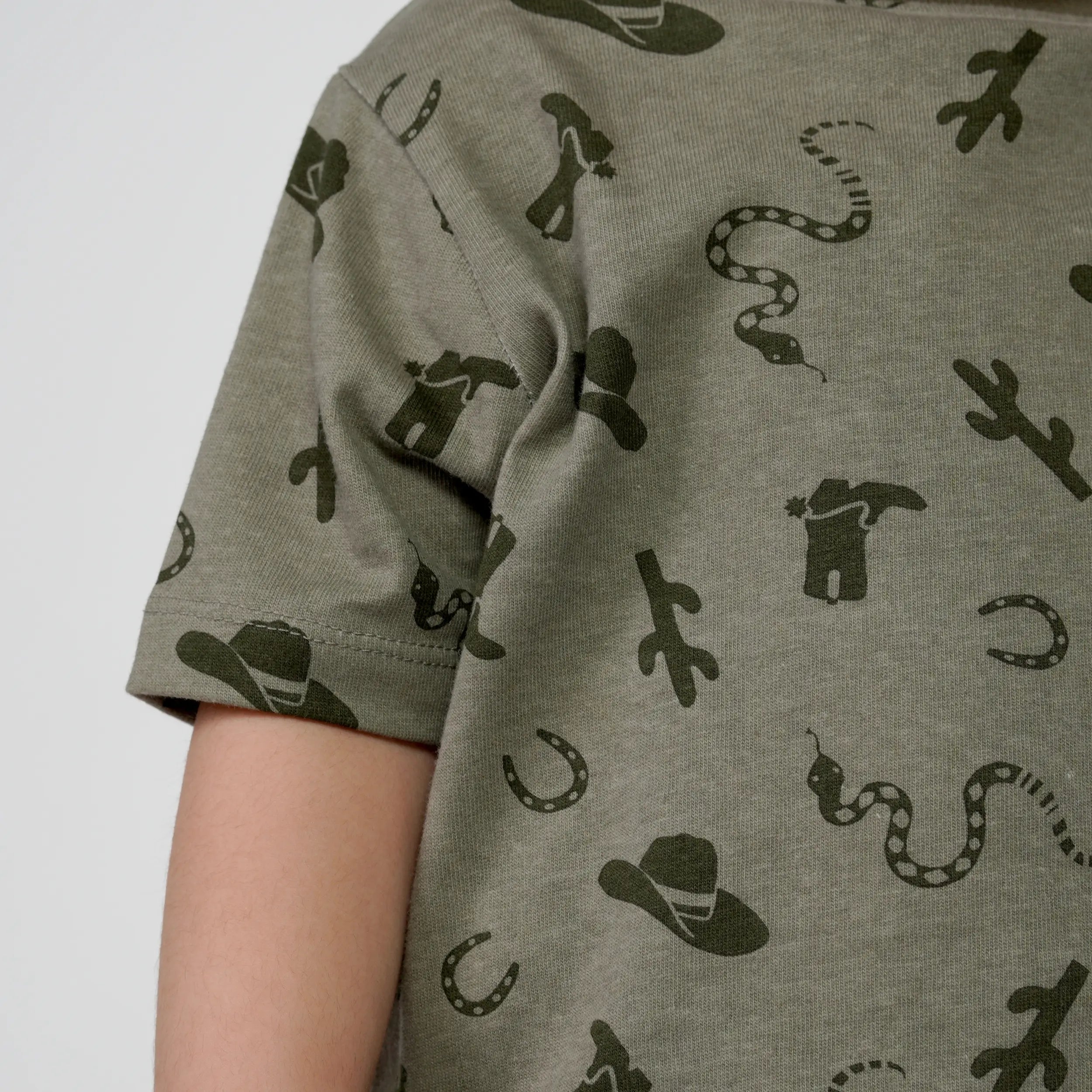 Olive Green Printed Tee image 1