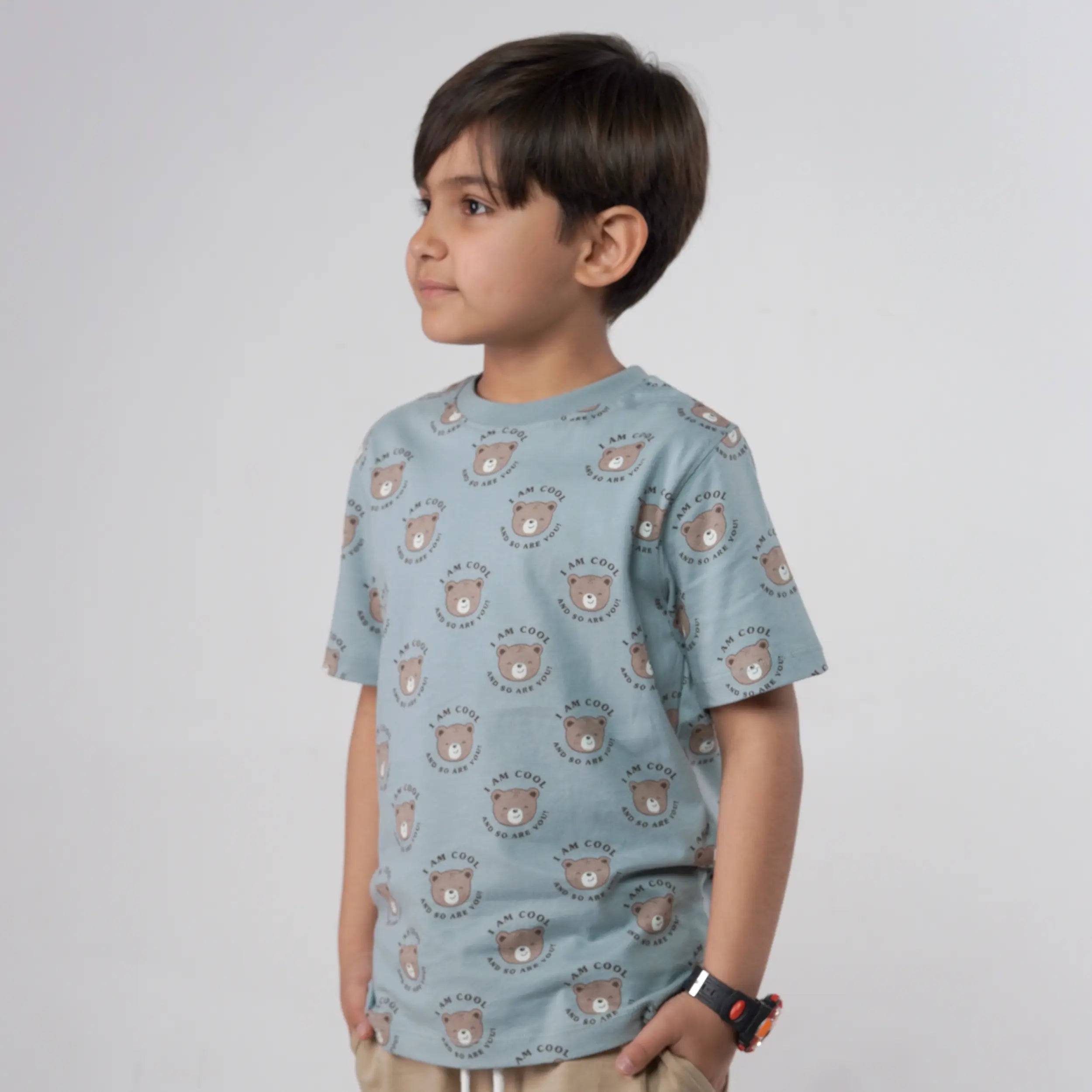 Boys Bear Printed Blue Tee image 2