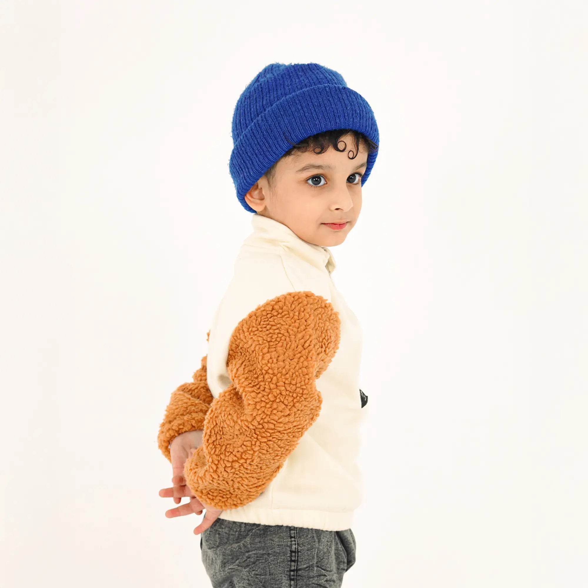 Fur Sleeve Quater Zipper image 1