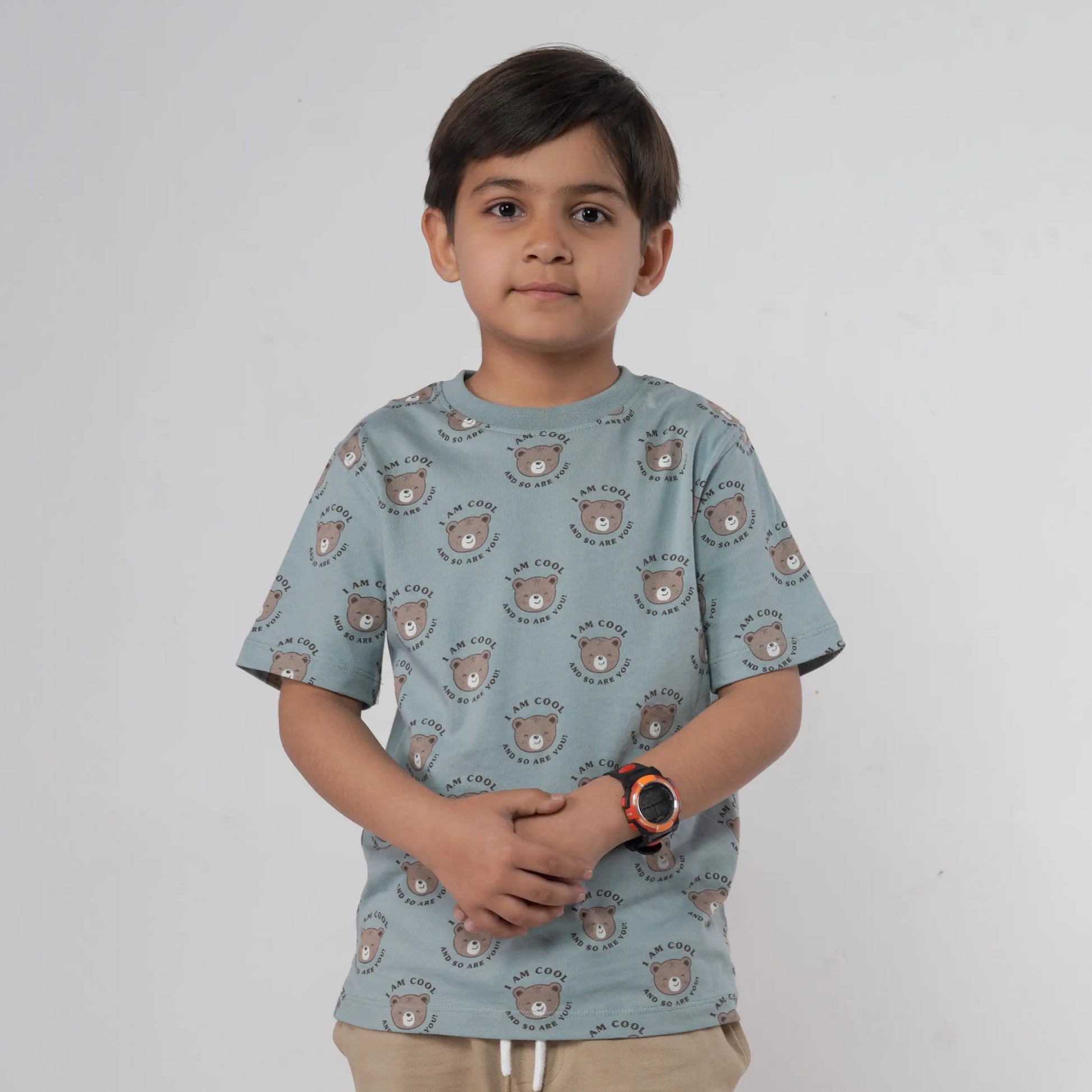 Boys Bear Printed Blue Tee image 0