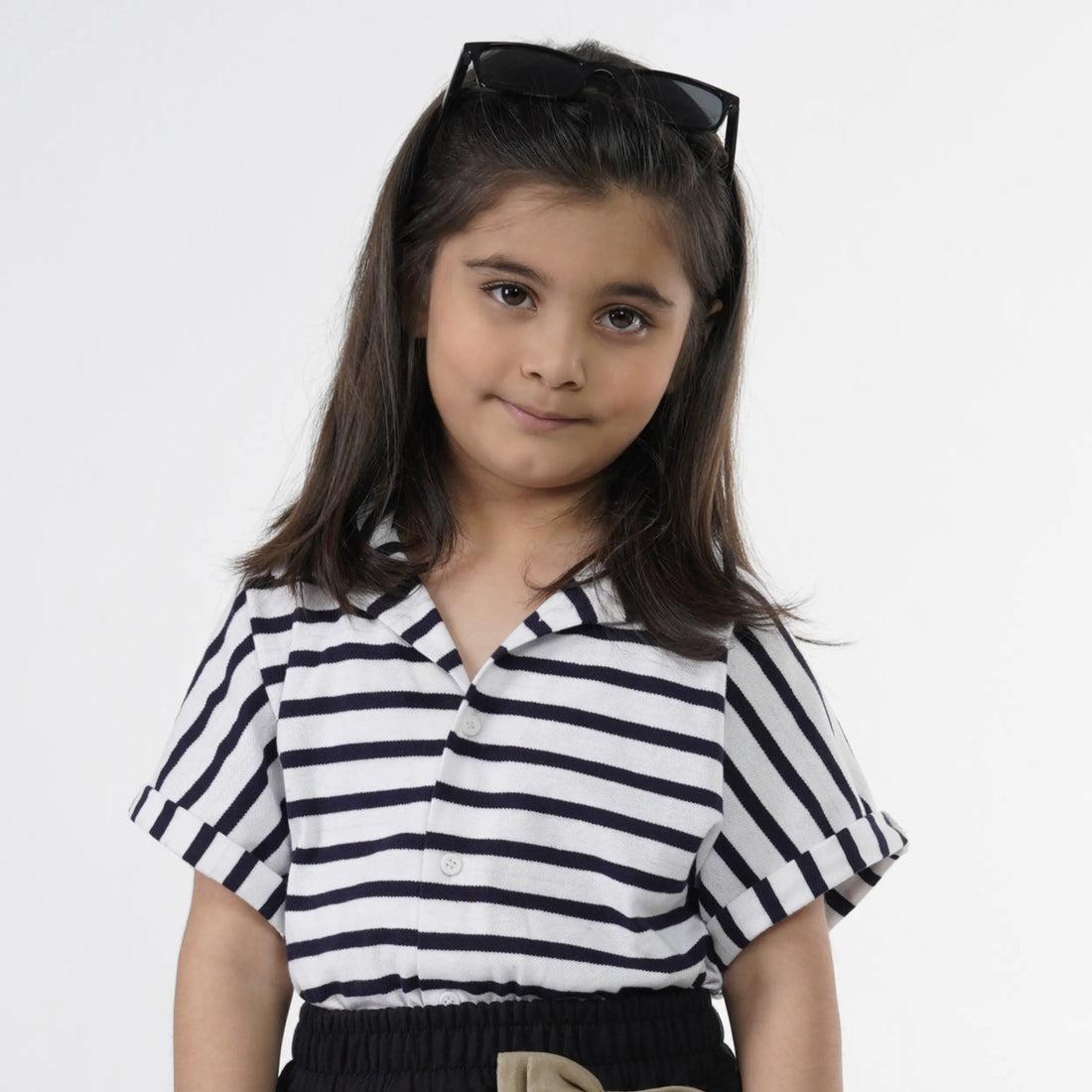 Girls Stripe Cuban Shirt image 0
