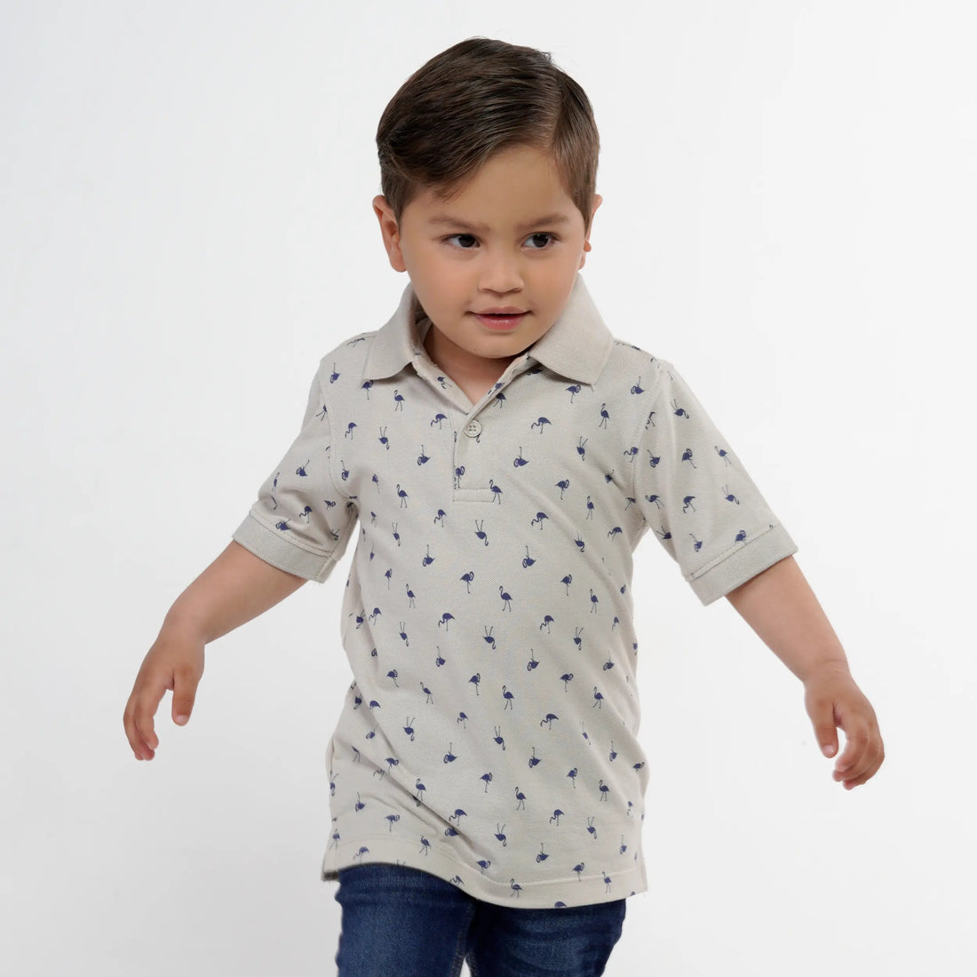 Stone Flamingo Printed Polo image 0