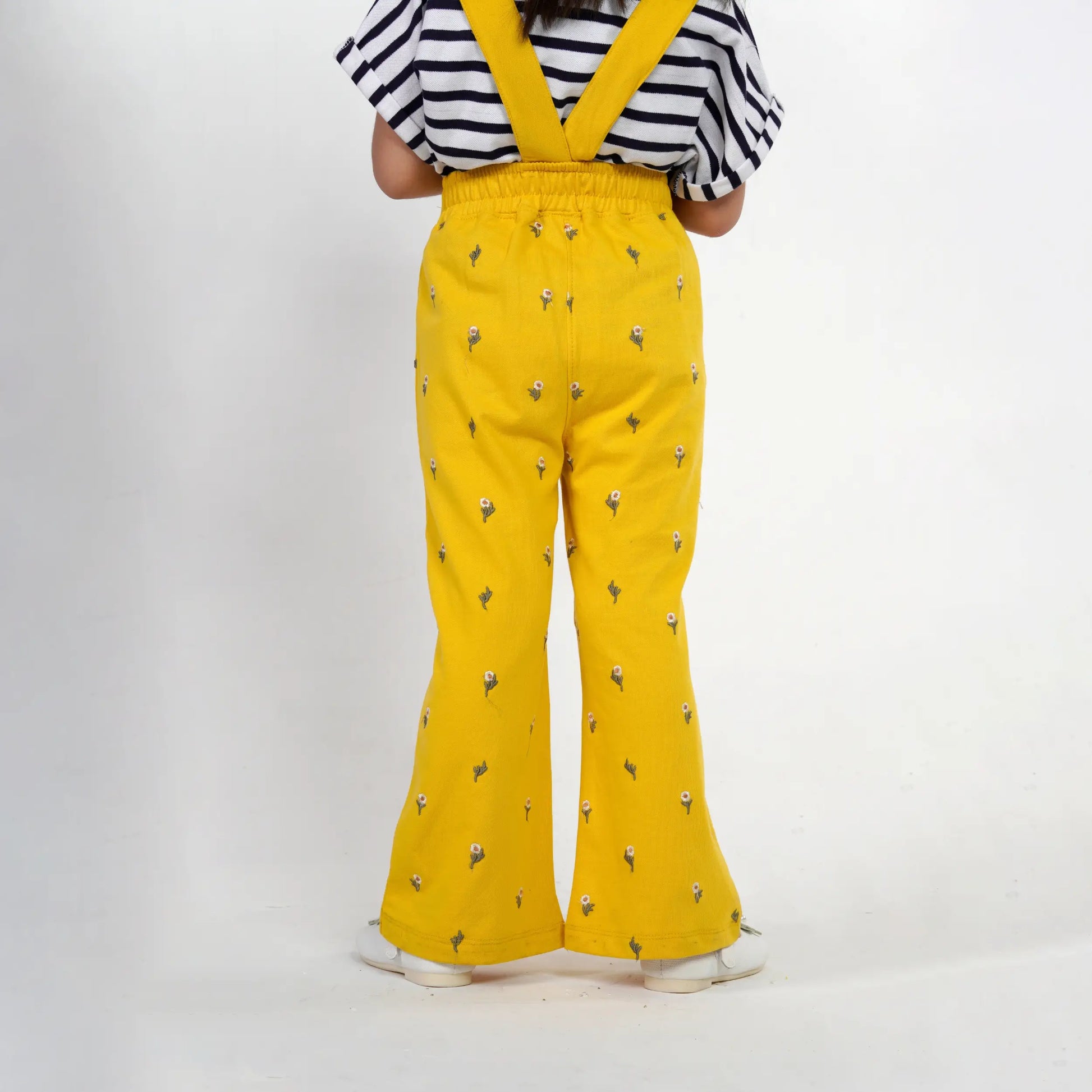 Girls Mustard Embroidered Pant image 1