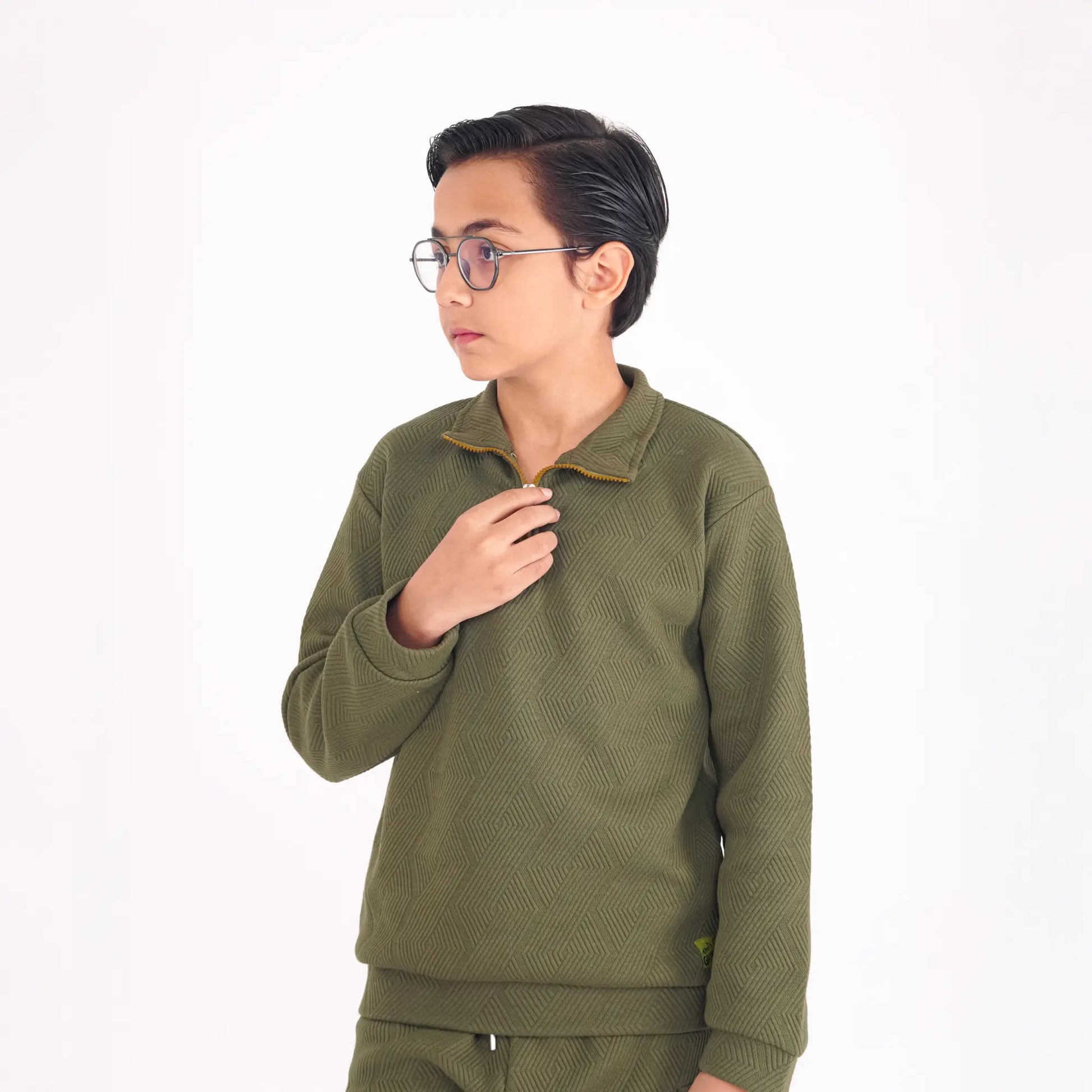 Olive Green Jacquard Set image 2