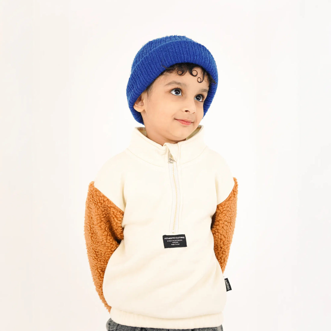 Fur Sleeve Quater Zipper image 0