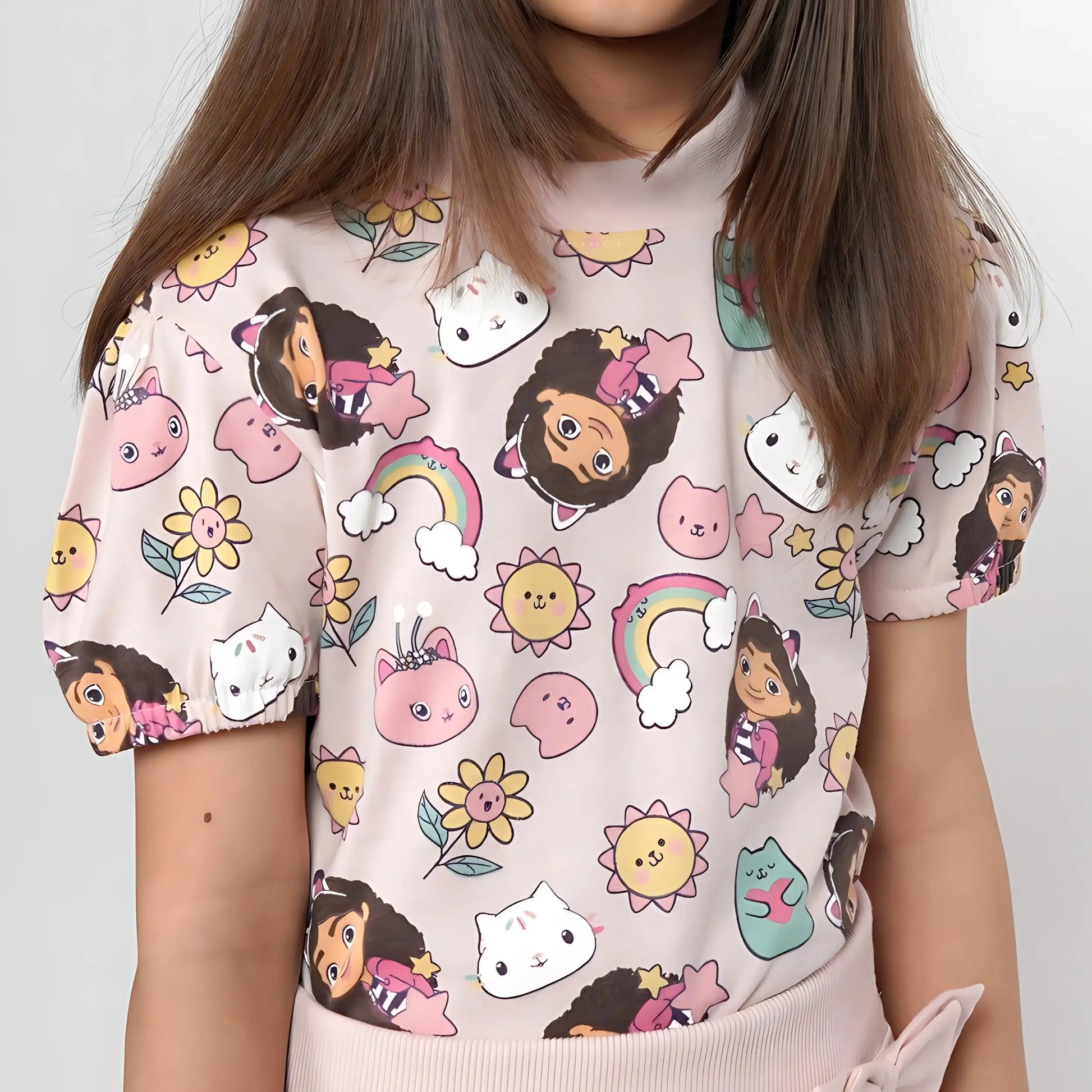 Girls Pink Printed Tee image 2