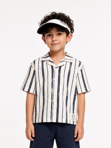 BOYS BOXY FIT RESORT COLLAR SHIRT