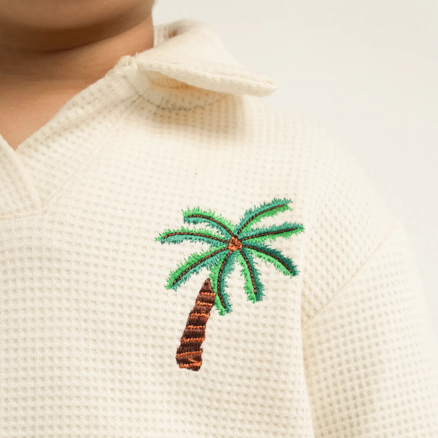 Johnny Collar Polo Sweat - Waffle Texture
