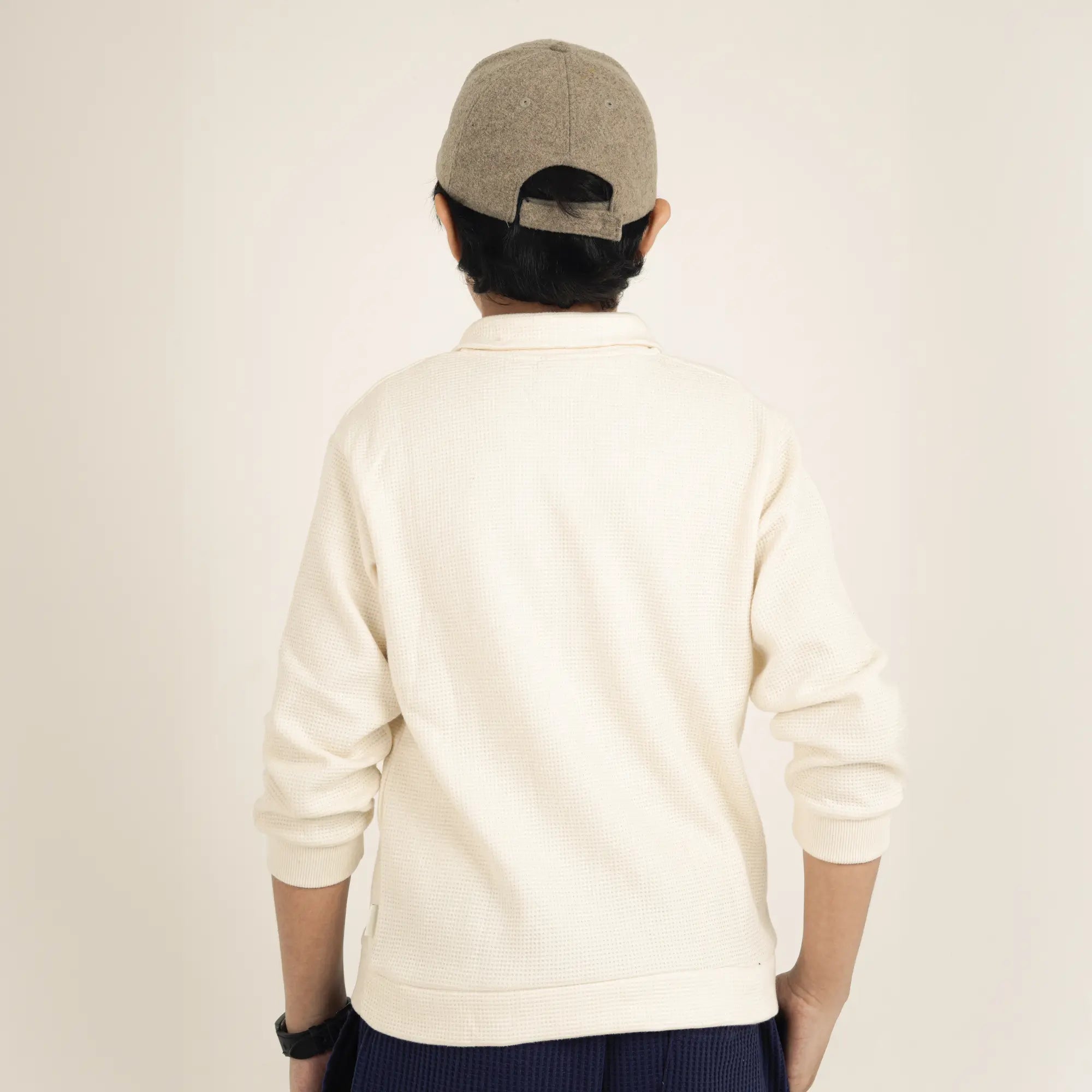 Johnny Collar Polo Sweat - Waffle Texture