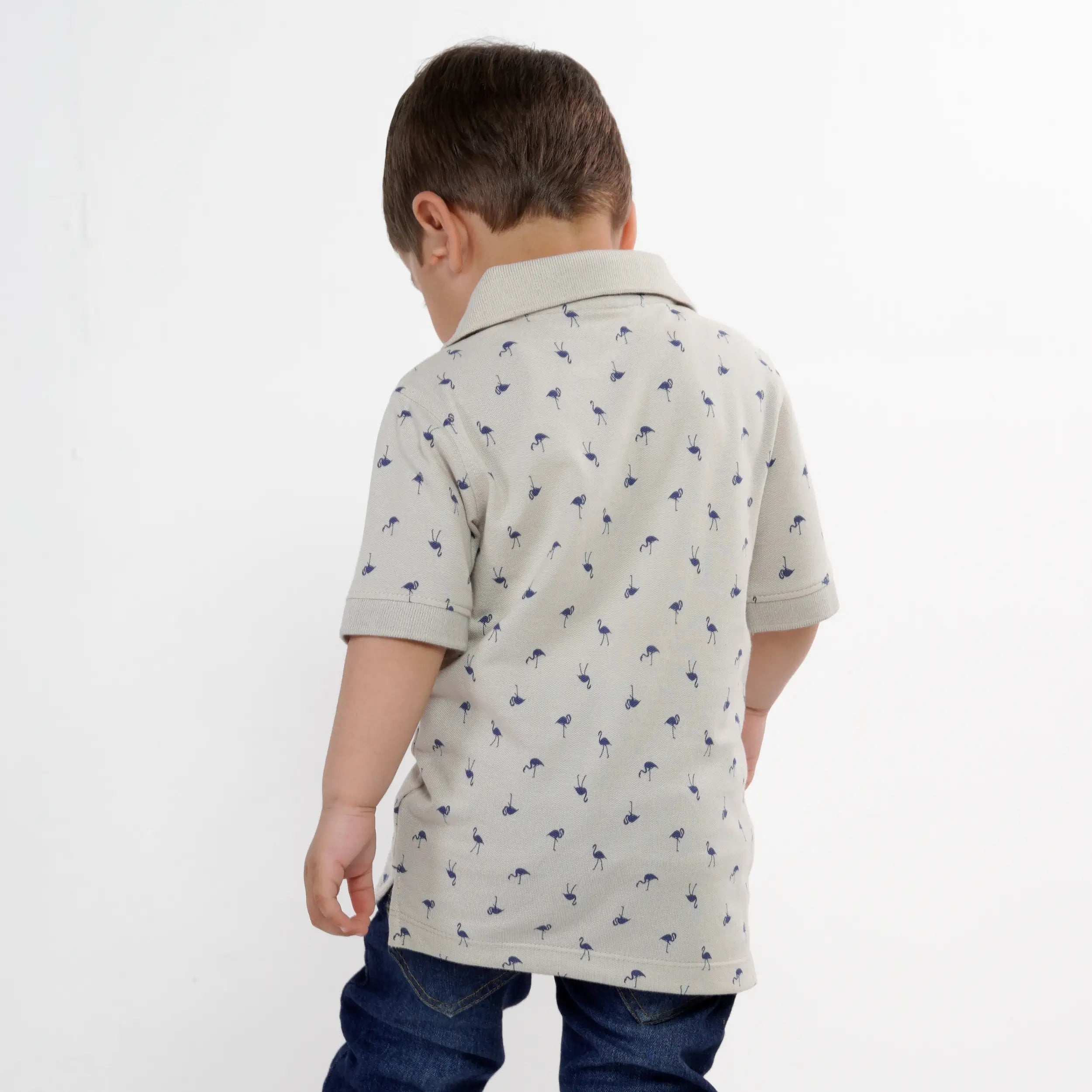 Stone Flamingo Printed Polo image 1