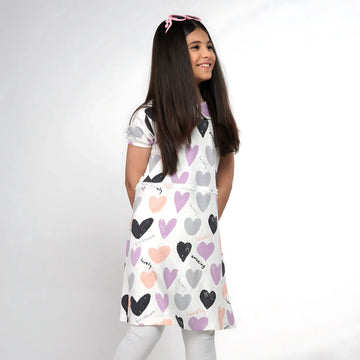 Girls Heart Printed Frock image 0