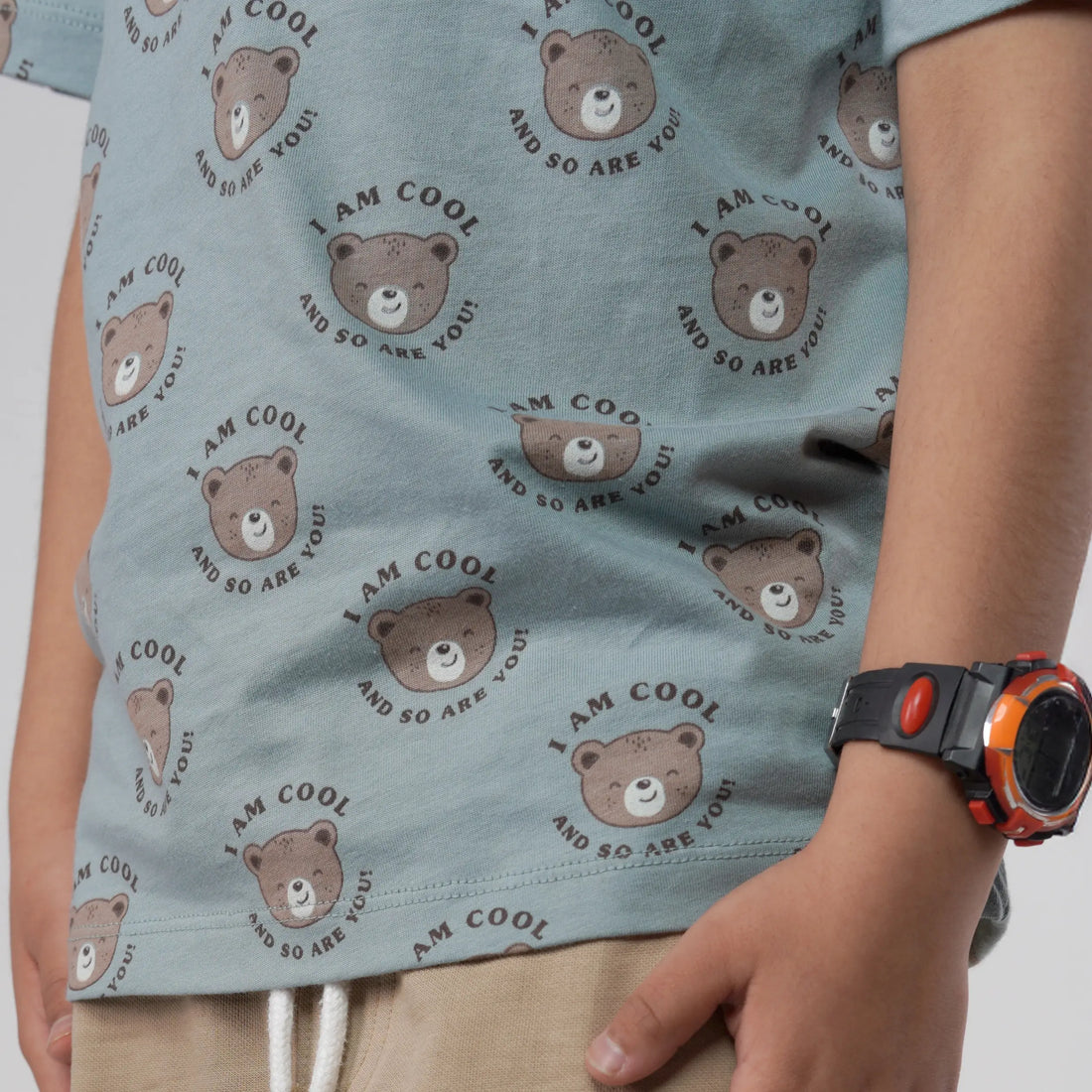 Boys Bear Printed Blue Tee image 0