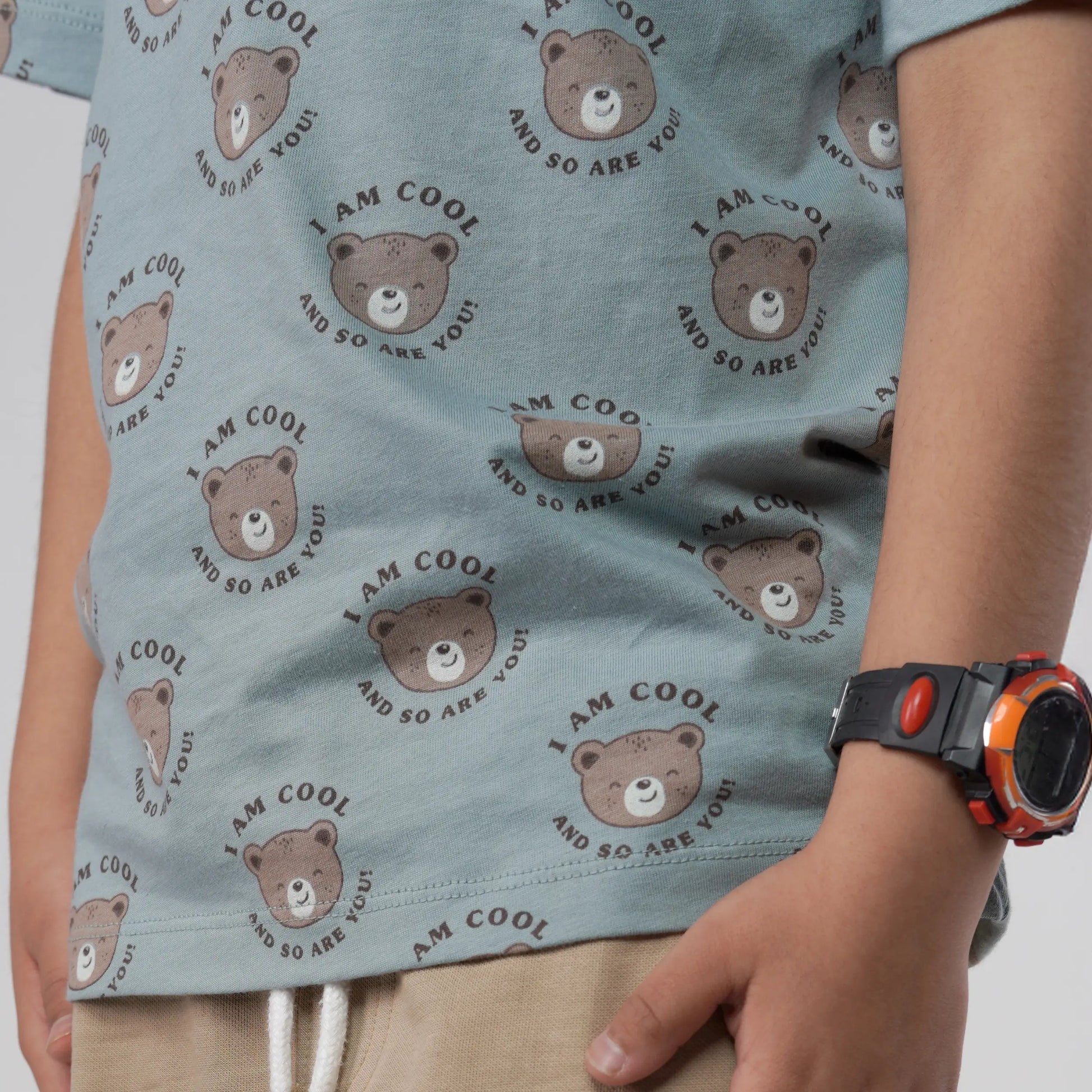 Boys Bear Printed Blue Tee image 1