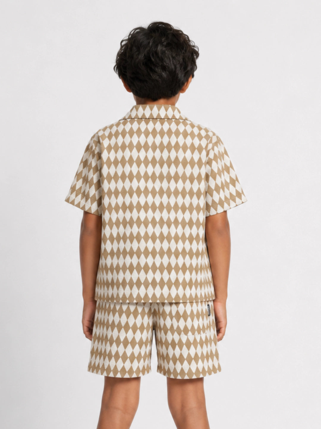 Boys boxy fit checked resort co-ord set by Juniors.pk