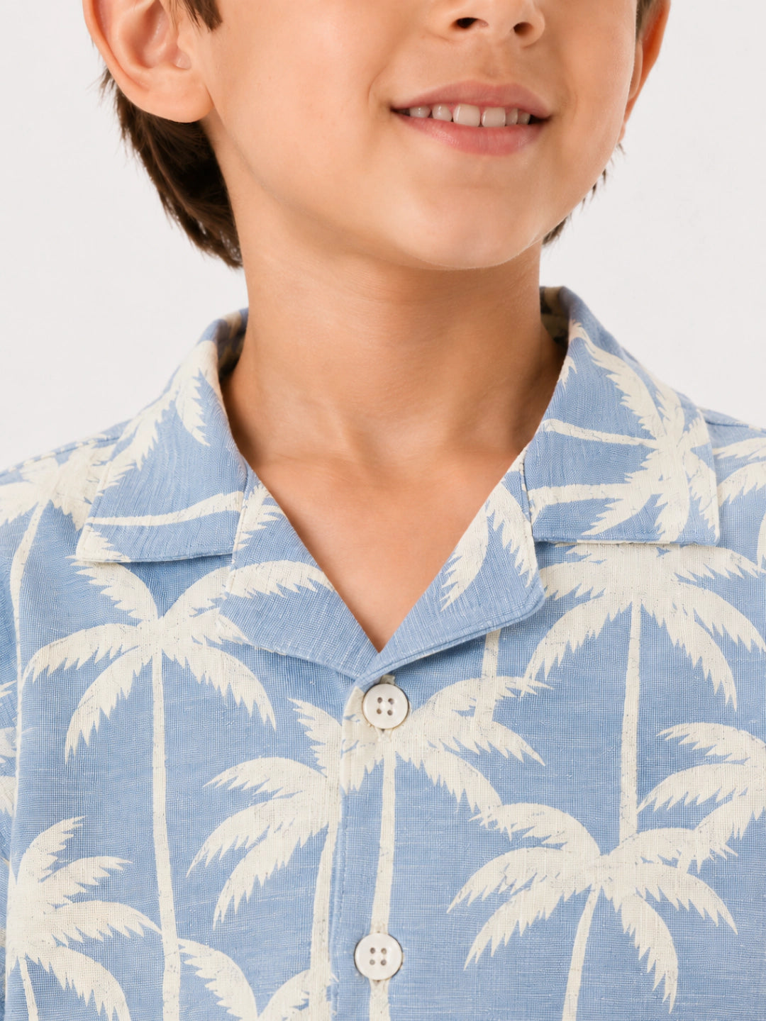 Boys boxy fit palm resort collar shirt by Juniors.pk