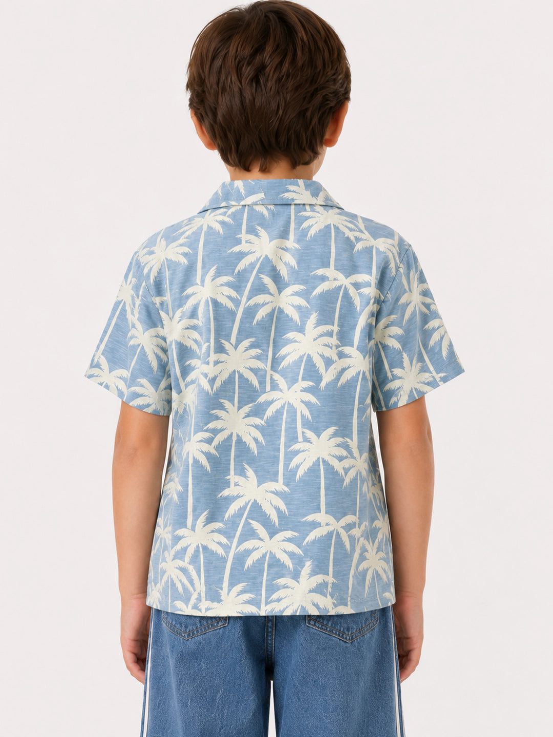 Boys boxy fit palm resort collar shirt by Juniors.pk