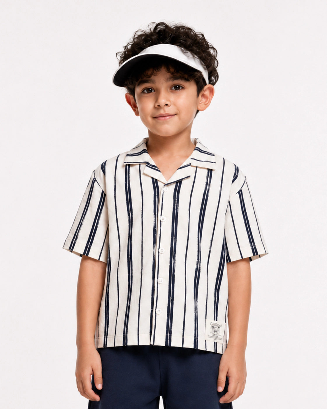 Boys boxy fit resort collar shirt by Juniors.pk