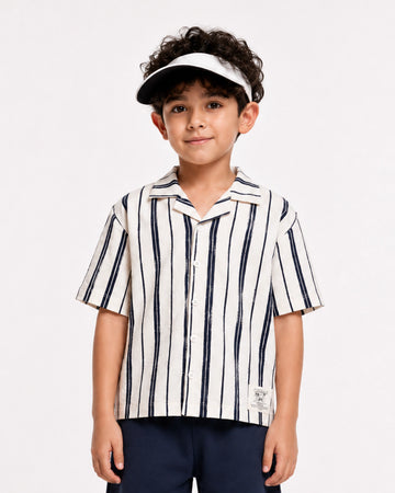 Boys boxy fit resort collar shirt by Juniors.pk