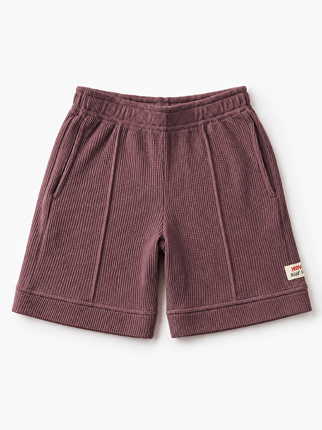 Boys paneled waffle shorts by Juniors.pk