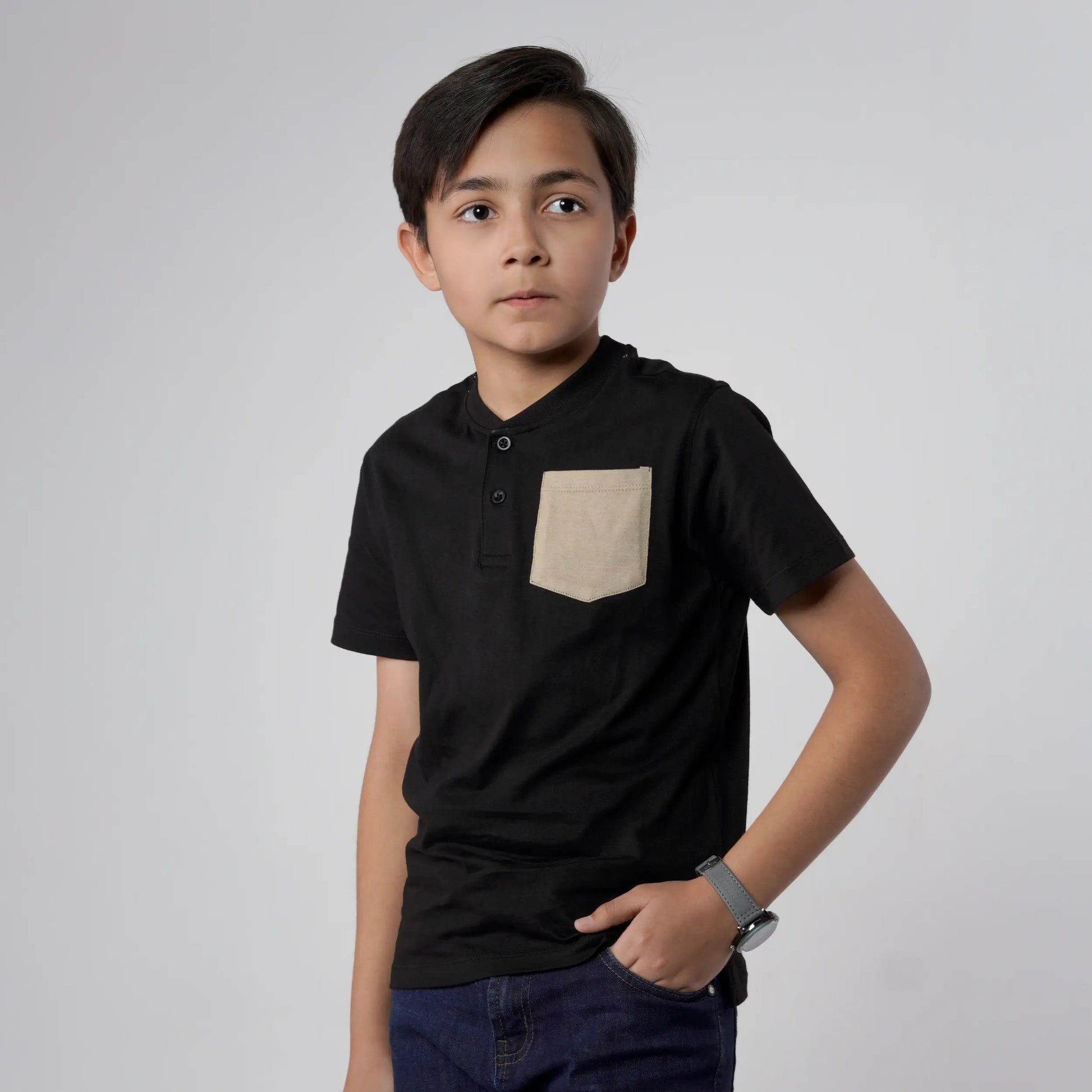 Black Paradise Henley image 0