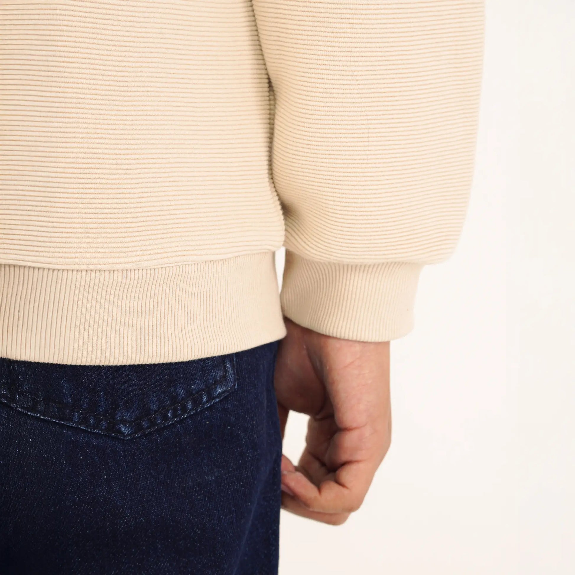 Beige Textured Sweatshirt image 1