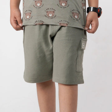 Olive Texture Cargo Shorts image 0