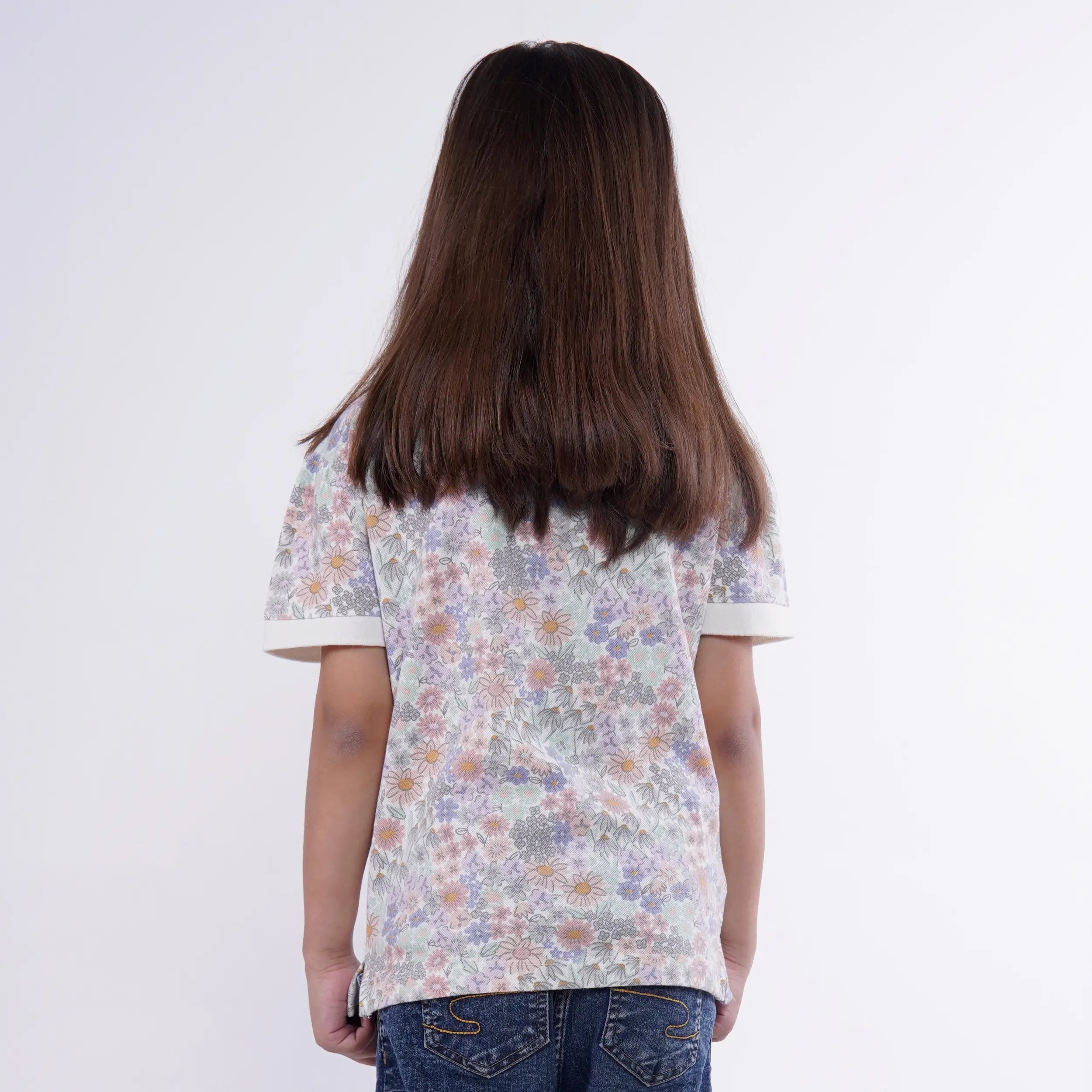 Girls Printed A-Line Polo image 1