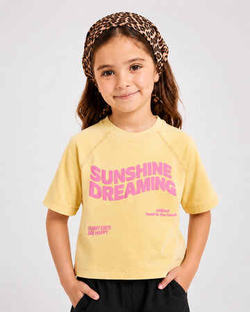 Girls boxy fit raglan puff tee by Juniors.pk