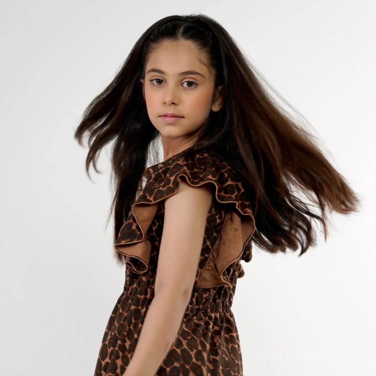 Girls Jaguar Print Frock Juniors.pk