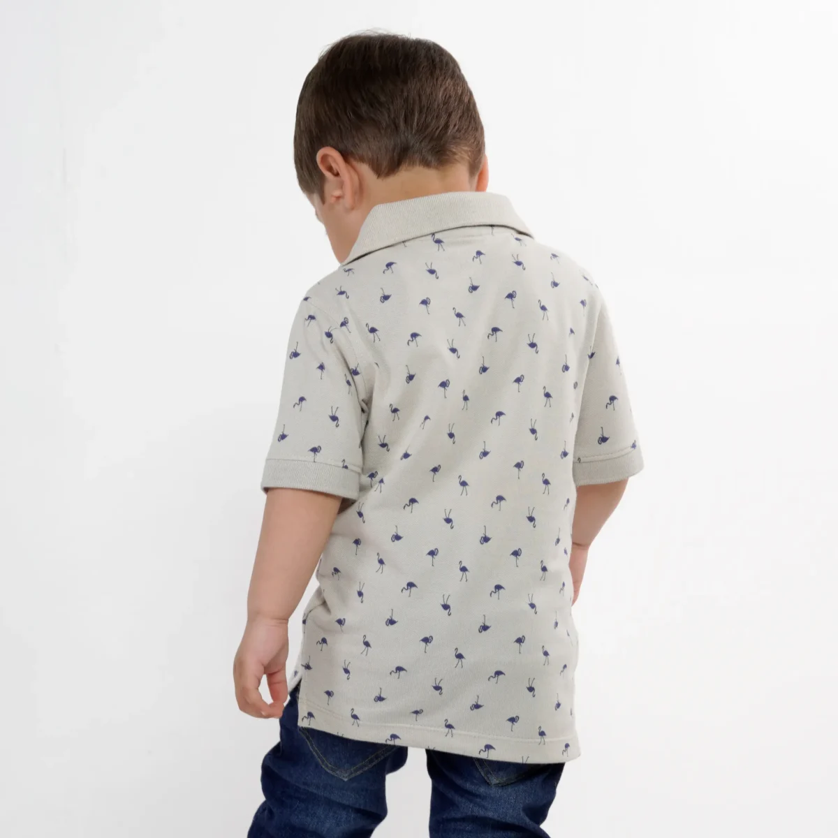 Stone Flamingo Printed Polo - Image 2