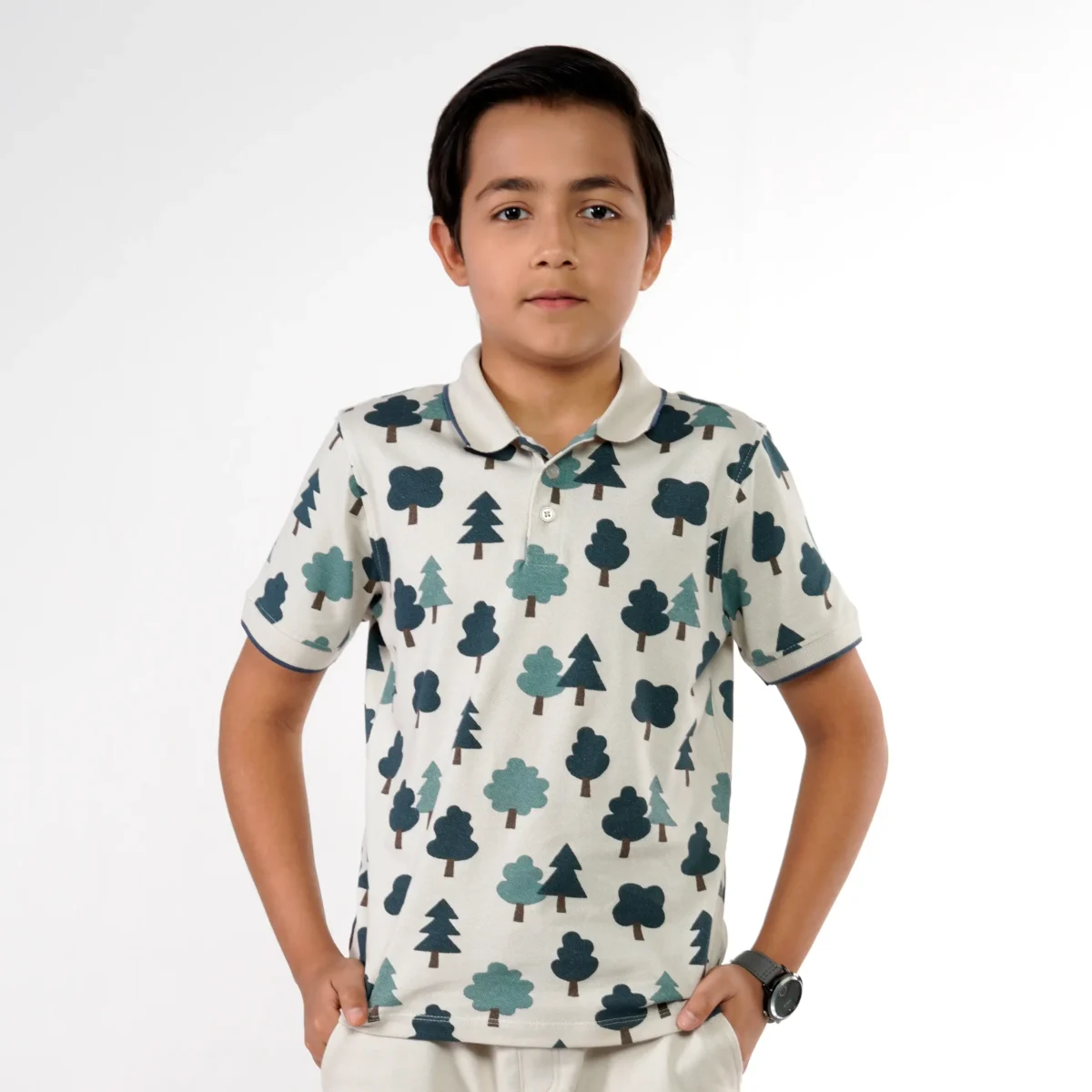 Moonbeam Tree Printed Polo - Image 1