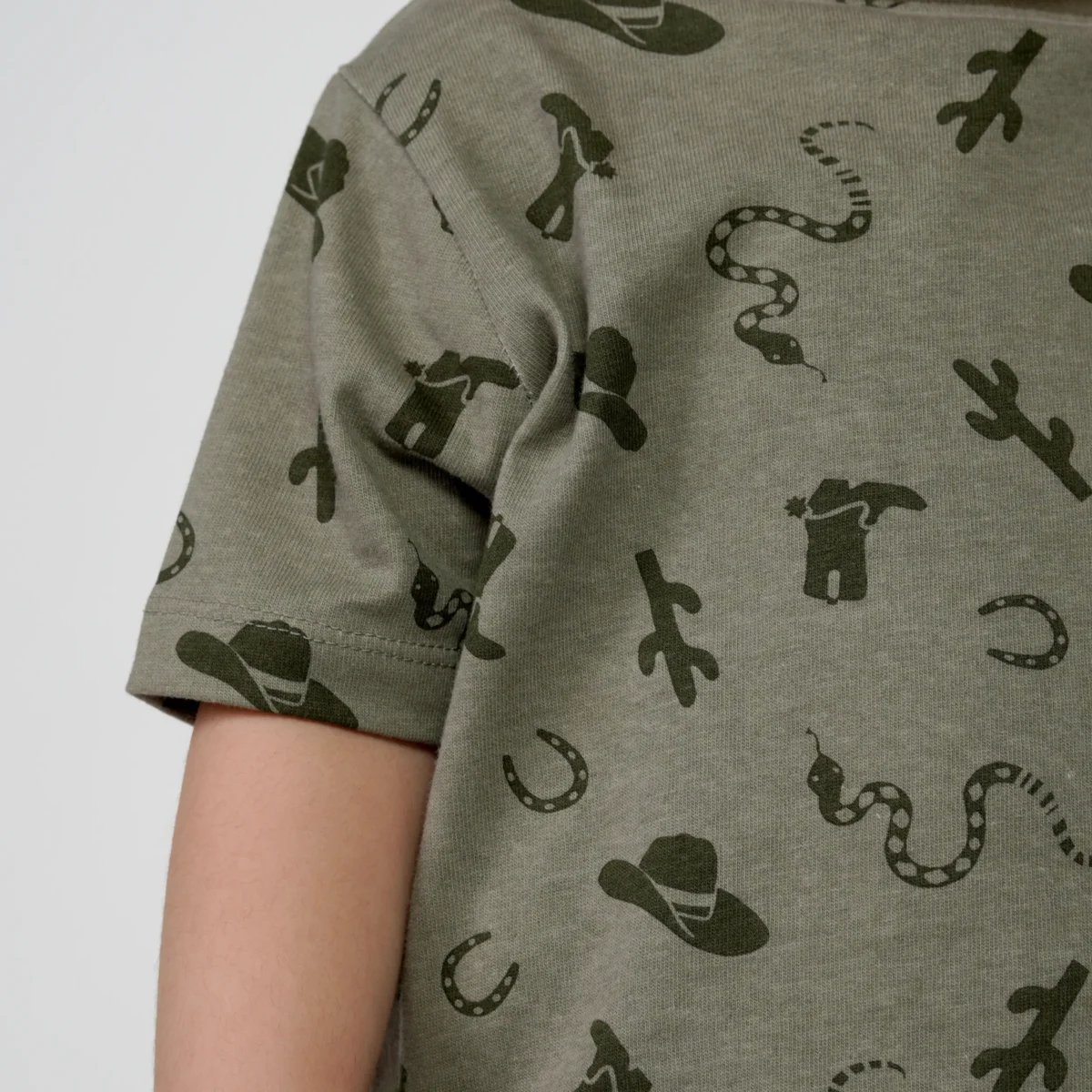 Olive Green Printed Tee - Image 2