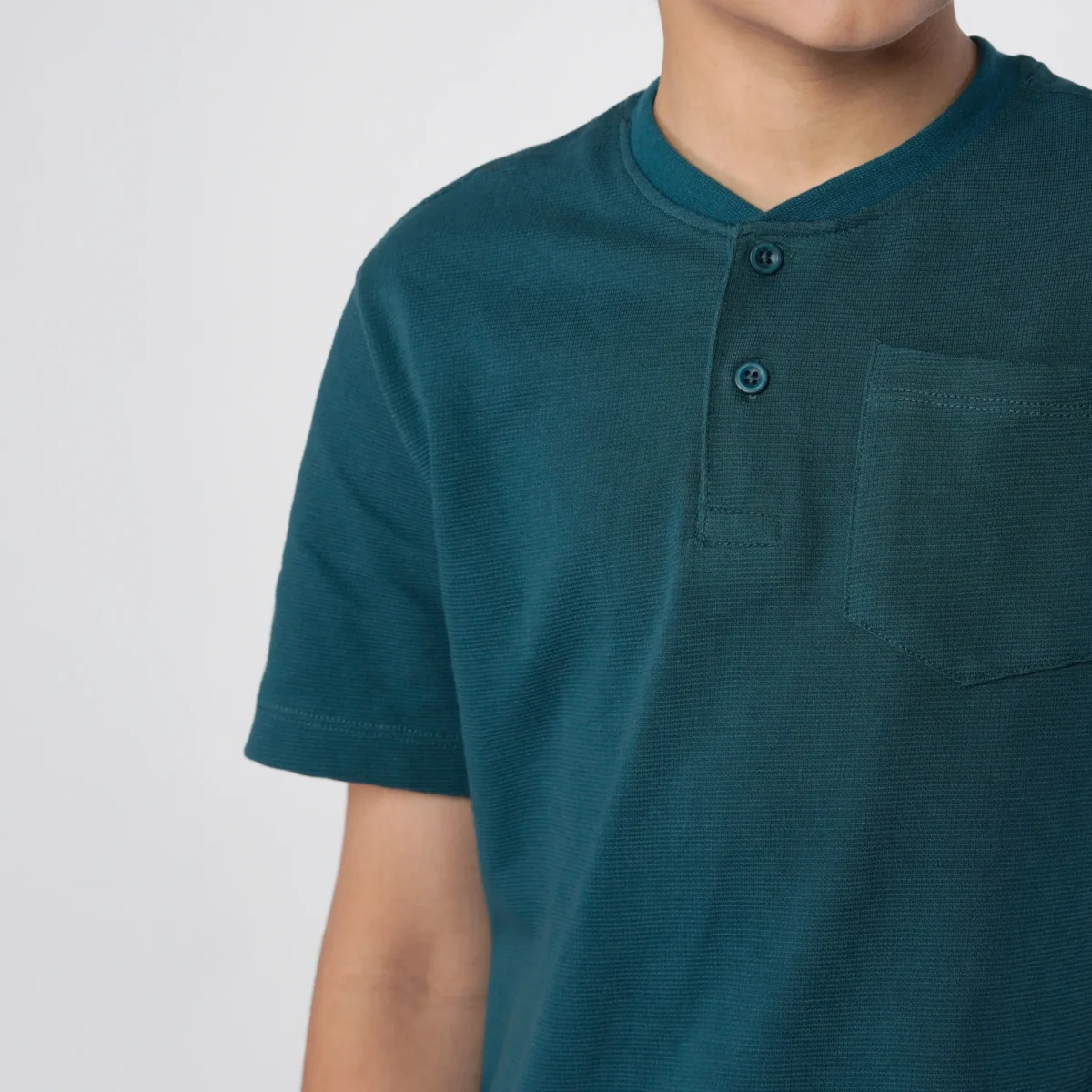Teal Green Texture Henley