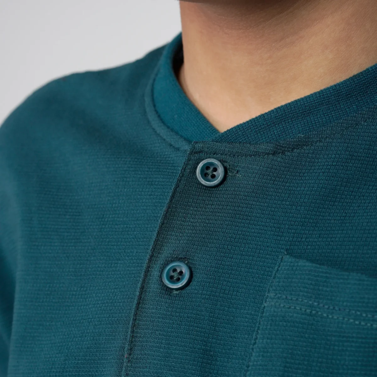 Teal Green Texture Henley