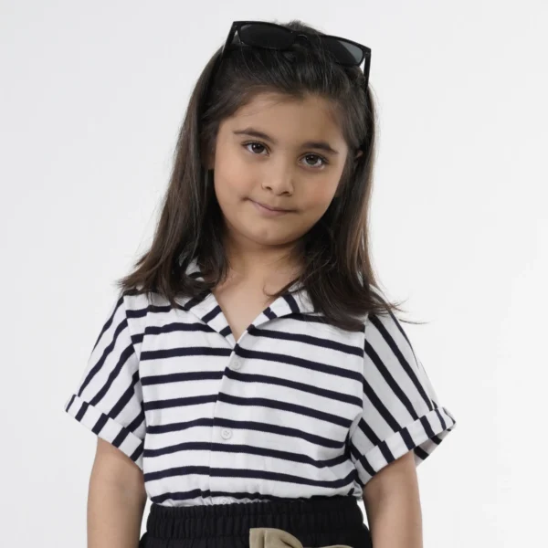 Girls Stripe Cuban Shirt juniors.pk
