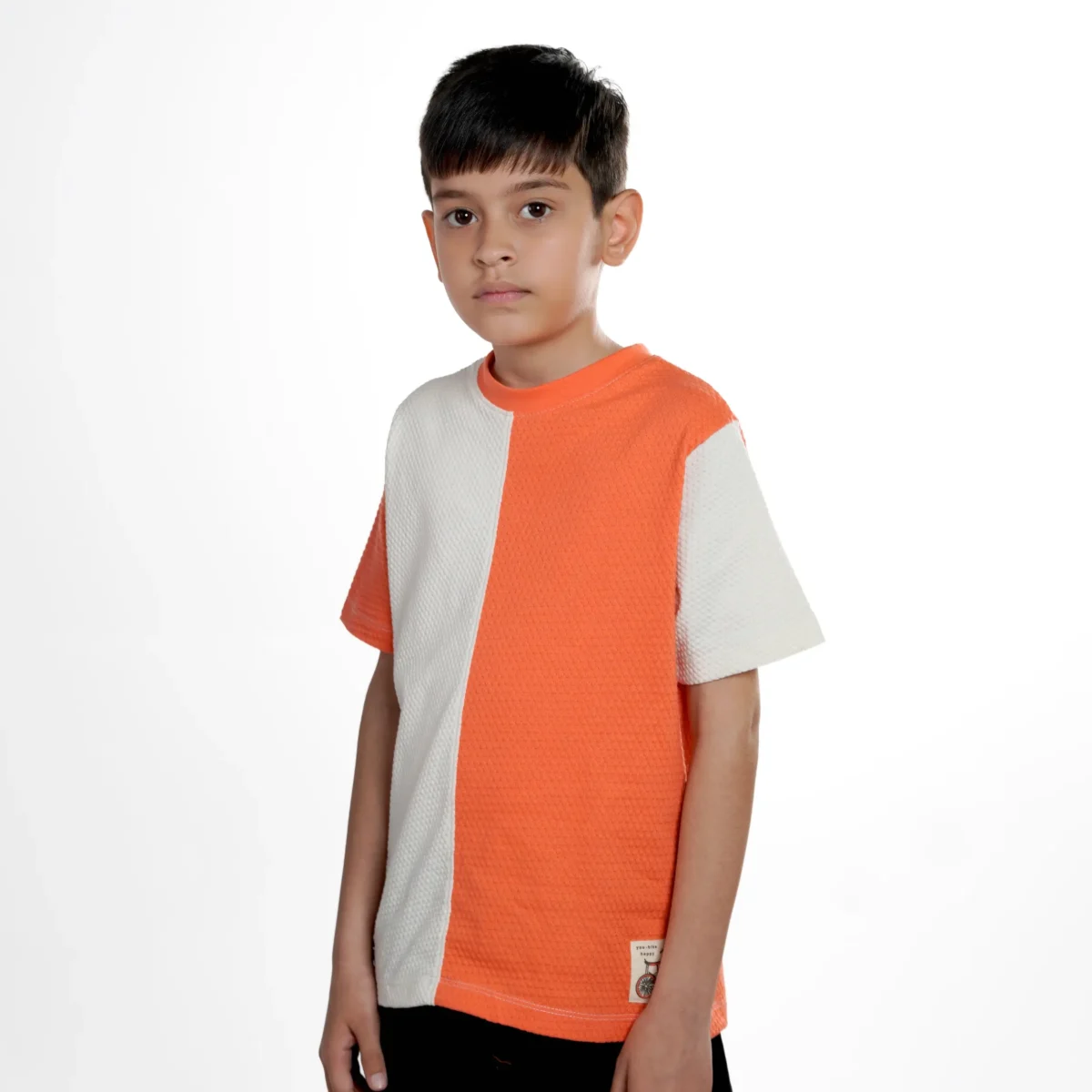 Orange/White Panel Tee - Image 3