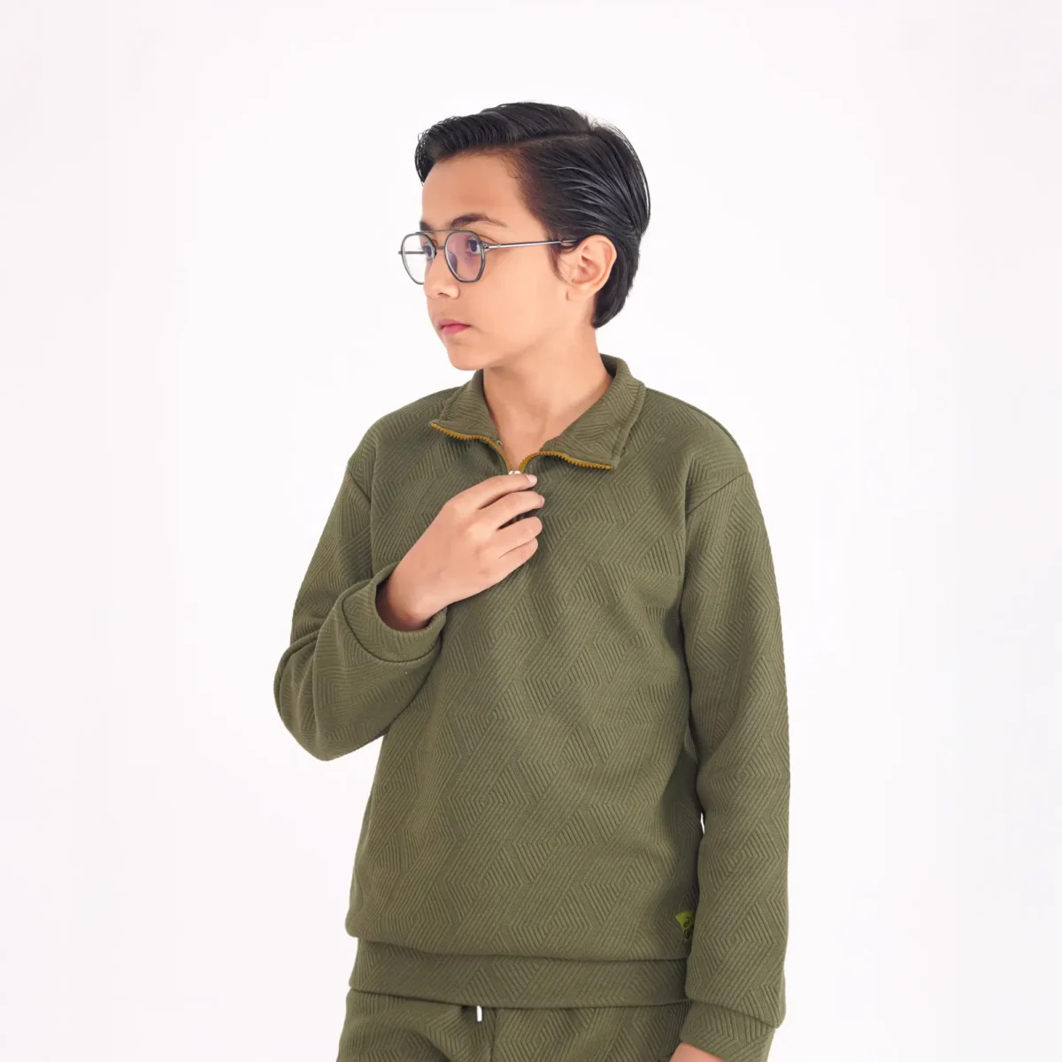 Olive Green Jacquard Set - Image 3