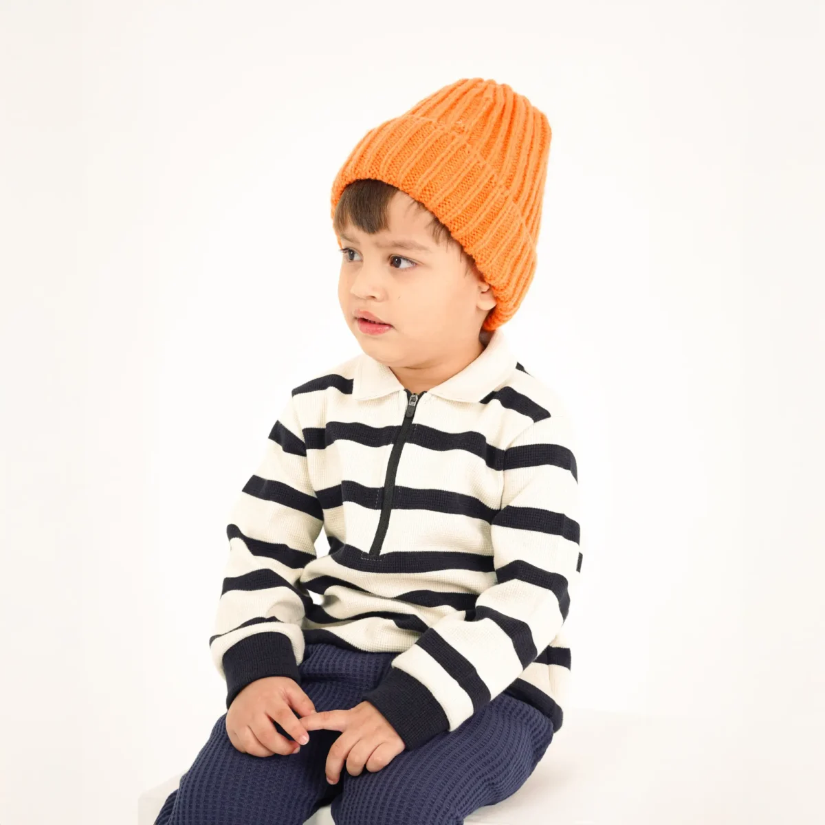 Waffle Striper Quater Zipper - Image 2