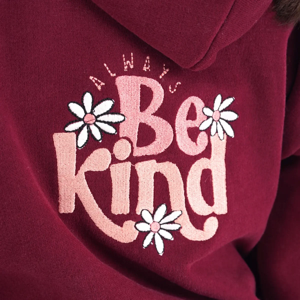 Maroon Cropped Hoodie - Image 3