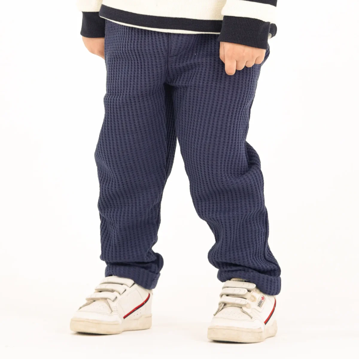 Waffle Textured Navy Pant - Image 3